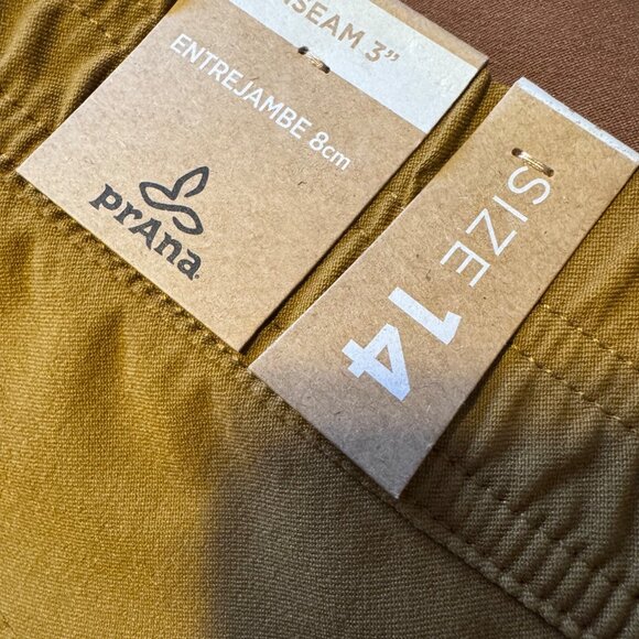 Prana Halle E- Waist Short II Size 14 Antique Bronze NWT $75 Women’s Pockets 3" - Picture 6 of 14